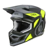 Oneal Шлем кроссовый 3Series Neon Vision V.24 серый/желтый в Калуге