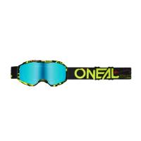 Oneal Маска кроссовая детская B-10 Attack V.24, желтый, иридиевые линзы в Калуге