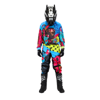 Grom Штаны кроссовые Fatbear LimeBlue в Калуге