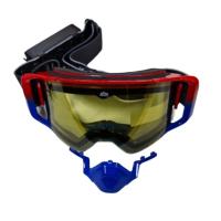 AiM Очки снегоходные с магнитной линзой и подогревом (PRO) 31-107 Accu Heated Red-Blue Glossy в Калуге