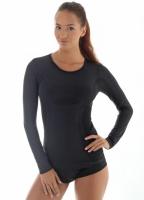 Brubeck Футболка женская дл.рукав Comfort Wool Черный в Калуге