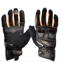 Sweep Перчатки кожаные+текстиль Hammer Black/Orange в Калуге