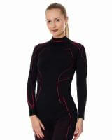 Brubeck Футболка женская длин. рукавом Cooler Черный/Амарант в Калуге