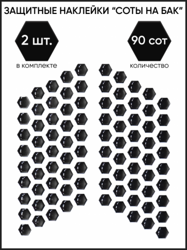 Motolike Наклейки на бак Соты Черные в Калуге